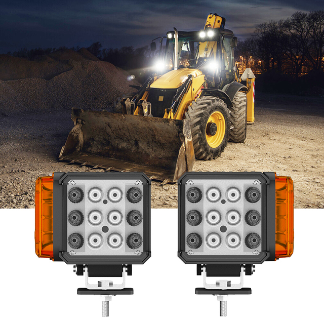 Agricultural Equipment Dual-function Strobe Warning Signal Headlight Bright Auxiliary Heavy Duty Construction Led Working Lamp