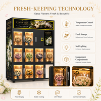 Boutique de fleurs automatisée 24h/24 et 7j/7, vente en gros de fleurs, distributeur automatique de fleurs intelligent européen, réfrigérateur automatique pour fleurs fraîches, distributeur automatique de fleurs à vendre