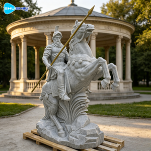 Statua Antica di Grandi Dimensioni, Famosa Scultura in Marmo di Soldato a Cavallo, Realizzata a Mano su Misura per Giardini Esterni, Templi e Paesaggi - Product Image 6