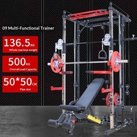 Machine Smith Commerciale Pliable, Rack de Musculation Multifonctionnel pour Squats et Bench Press, Équipement de Gymnastique en Métal Robuste