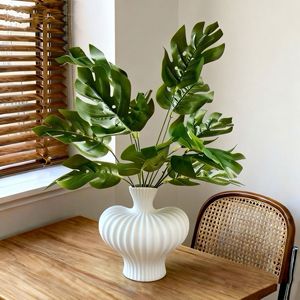Hojas Artificiales de Monstera, Planta de Seda, Decoración de Escritorio, Paquete de Varias Piezas, Decoración Ecológica para el Hogar, Accesorios para Fotografía de Bodas - Product Image 3