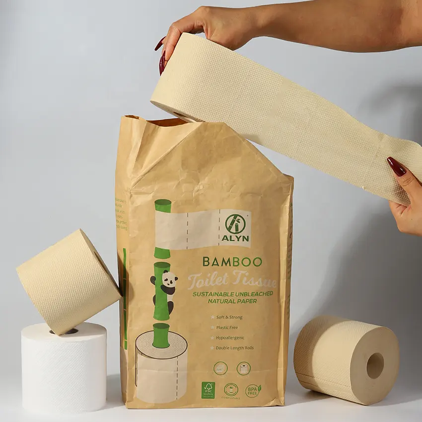 OEM di Alta Qualità Su Ordinazione Importazione di Massa Biodegradabile 3ply di Bambù di carta Igienica Carta Velina