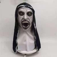 Masque en latex DAMAI HLW-027, nonne effrayante pour Halloween, décoration de fête sur le thème de l'horreur, accessoires de scène, couleur comme sur l'image