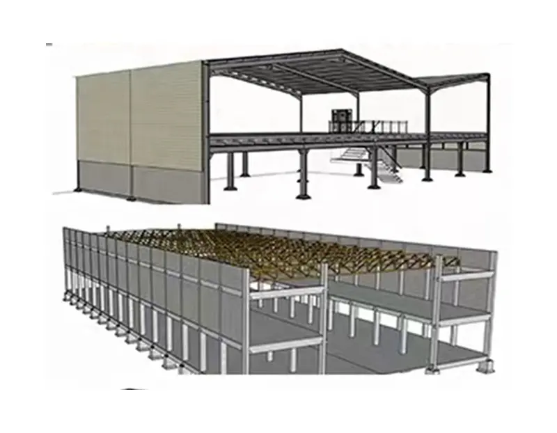 Özelleştirilmiş prefabrik H kiriş çelik çerçeve yapısı daire bina/fabrika/konut ev çelik yapı