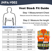 Rompi Keselamatan Hi Vis 100% Poliester Jaring Pakaian Kerja Reflektif Rompi Konstruksi dengan Banyak Kantong Leher Spons ANSI Kelas 2