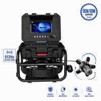 Caméra d'inspection de canalisation HD 1080P de 9 pouces, tête de caméra rotative de 32 mm, étanche IP68 avec compteur de mètres, enregistrement DVR, localisateur 512 Hz.
