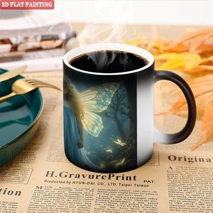 Frosted Black <b>Ceramic</b> <b>Mug</b> 11oz Heat Activated Magic Cup Living Room Use - Product Image 5
