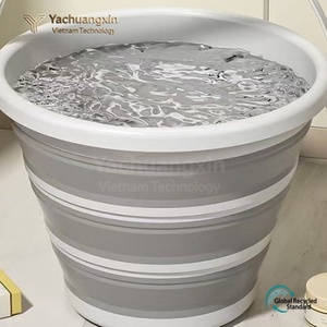 Portable <b>folding</b> water <b>bucket</b>, silicone plastic, children's outdoor travel fishing <b>bucket</b>, household water storage <b>bucket</b> - Product Image 5