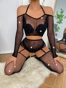 Sexy da donna in strass con strass e strass Top Crop senza spalline da donna taglia <span class=keywords><strong>2</strong></span> pezzi - Product Image 4