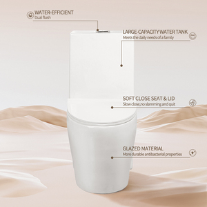 <span class=keywords><strong>WC</strong></span> monobloc en céramique minimaliste, à poser au sol, <span class=keywords><strong>WC</strong></span> moderne avec finition brillante pour une conception de salle de bain contemporaine - Product Image 4