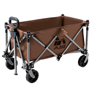 Beishanlang Camping <b>Cart</b> 4-Wheel <b>Foldable</b> Metal Outdoor Picnic Transport Vehicle - Product Image 3