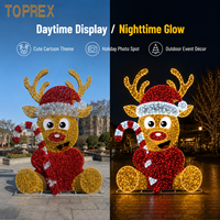 TOPREX Grande sculpture de cerf en LED 3D géante, résistante aux intempéries, pour attraction de parc à thème extérieur, design de 5 m