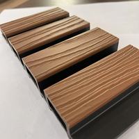Panel Dinding Eksterior WPC (Wood Plastic Composite) PVC Anti Air Beralur, Ramah Lingkungan, Tahan Api, Desain Modern untuk Sekolah dan Rumah Sakit