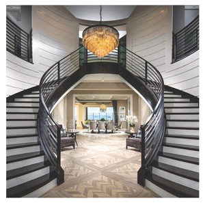 Cầu thang đá cẩm thạch cong đôi hiện đại đặt làm riêng từ nhà máy cầu thang Trung Quốc - Product Image 3