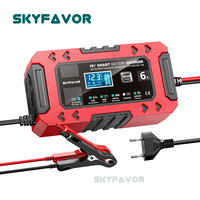 Chargeur de batterie de voiture automatique électrique 12V 6A, chargeur de batterie de camion et de moto 12V, chargeur de batterie au plomb-acide automatique