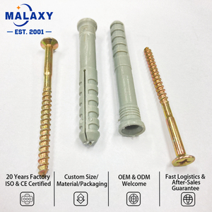 Cheville d'expansion en plastique Malaxy, cheville à bascule en nylon avec vis pour installation dans la maçonnerie, le brique et le béton - Product Image 1
