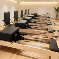 Nouveau design, qualité haut de gamme, lit d'exercice télescopique pour le sol, luxe classique, en bois d'érable, Reformer Pilates réglable