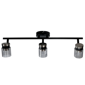 <span class=keywords><strong>Ampoule</strong></span> <span class=keywords><strong>LED</strong></span> à rail fixe à 3 lumières de style européen simple Spots en verre gris fumée avec <span class=keywords><strong>GU10</strong></span> pour la décoration intérieure - Product Image 2