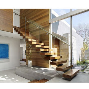 Escalera de rayo Mono con recubrimiento en polvo, diseño con <span class=keywords><strong>escalones</strong></span> de madera, escaleras prefabricadas - Product Image 4