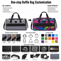 Sac de voyage en nylon balistique OEM avec séparation sec/humide, cadre en métal avec logo et sangle amovible pour les déplacements professionnels et les voyages