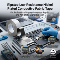 Ruban en tissu conducteur Ripstop à faible résistance nickelé pour réparation professionnelle d'ordinateurs portables, isolation antistatique des signaux