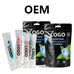 Custom Logo Individually Wrapped Fresh Breath Mini Toothbrush With Built-in Bead Disposable Toothbrush Flosser - Product Image 6