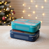 Mini Boîtes à Bento pour Collations - Lot de 2 |   Boîtes à lunch de petite taille pour enfants, garçons, filles, tout-petits |   Sans BPA, résistant aux fuites |   Marine
