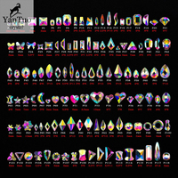 Pujiang Yantuo Verschillende Vorm Crystal Ab Nail Art Rhinestones Glitter Platte Achterkant Steentjes