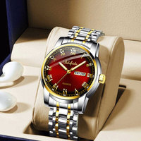 Montre à quartz pour homme avec bracelet en acier inoxydable, cadran à aiguilles, luminescent, résistant à l'eau 30M, calendrier, style business décontracté