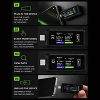 LUOWEI X1 Probador Multifuncional USB-C para Reparación de Teléfonos, Herramienta de Prueba de Corriente, Voltaje, Potencia, Nivel de Batería y Temperatura del Puerto USB-C