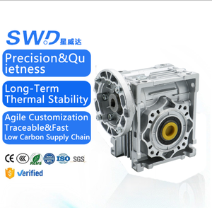 Petit moteur à vis sans fin de transmission de puissance à 90 degrés, boîte de vitesses HT200, boîtier à haute rigidité, bride en acier inoxydable, montage en surface, 100:1 - Product Image 1