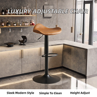 Tabourets de bar modernes en cuir avec structure en fer, chaises de cuisine et de comptoir écologiques pour usage commercial