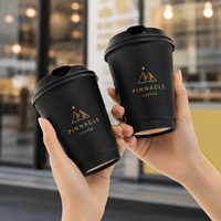 Gobelets écologiques de 12 oz avec couvercles et manchons jetables pour boissons chaudes, café, thé, boissons énergisantes, café, boulangerie, vente en gros