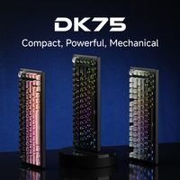 EWEADN DK75 Clavier mécanique 75% Mini clavier de jeu portable à interrupteur bleu mécanique avec LED RGB rétro-éclairé
