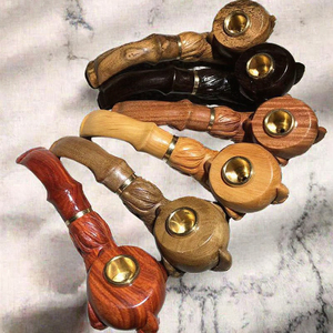 <span class=keywords><strong>Pipa</strong></span> de tabaco seca de madera con diseño de garra de dragón de doble propósito tradicional antiguo conjunto de técnicas de laca - Product Image 1