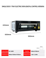 Nouveau four à convection électrique commercial à un seul niveau, 220V, commande numérique, 1 plateau, pour boulangerie, pain, pâtisserie, pizza