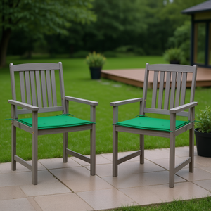 Set di 2 sedie da giardino in legno di acacia grigio, di medie dimensioni, mobili da esterno resistenti, design tradizionale, gambe affusolate - Product Image 2