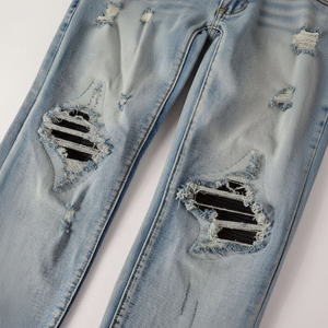 Pantalon baggy en denim de haute qualité avec logo personnalisé Fabricant OEM Pantalon en jean pour hommes Fit Private Label Factory - Product Image 1