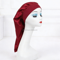 Bonnet de Nuit Extra Large en Soie Satinée Colorée Légère pour Yoga et Spa, avec Bande Réglable et Chouchous, Idéal pour Cheveux Bouclés et Usage Professionnel