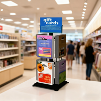 Présentoir rotatif de comptoir noir pour cartes cadeaux et cartes de vœux