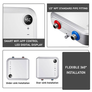 220V Geyser with Wifi App Instant Electric Hot Water Heater Mini <strong>Kitchen</strong> 7000W Hot Water Heater Tankless - Product Image 5