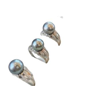 Tahiti Platinum Grey 10-11mm <b>Large</b> Face Flawless Precision S925 Ring Natural Sea Inlay Fashionable and Trendy with <b>Gift</b> <b>Box</b> - Product Image 5