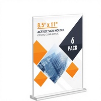 Enayplon Porte-affiche double face en forme de T 85x11, lot de 6, support vertical pour menu et prospectus