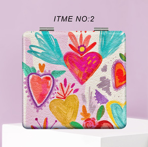 Specchio per il Trucco dal Design Alla Moda, Portatile e Pieghevole, Mini Specchio Tascabile per Studenti, Motivo Personalizzabile - Product Image 4