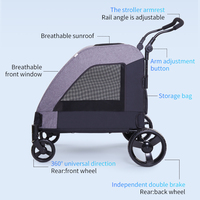 2025 vente chaude de luxe grand pliant extérieur chien poussette Wagon 3 en 1 pour chiot