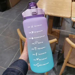 Полгаллон бутылка для воды с маркером времени и соломой без BPA матовая пластиковая большая бутылка для воды 32 унции