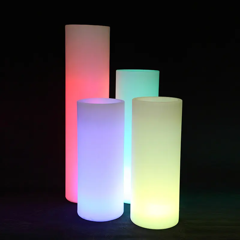 Dekoratif yaratıcı zemin vazo LED işıklı saksı, yedi renk