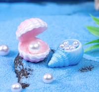 Figurines 3D miniatures en forme de coquillages, poissons DIY pour accessoires de réservoir ou décorations d'aquarium, ornements en résine en forme de coquillages perlés avec motif animal