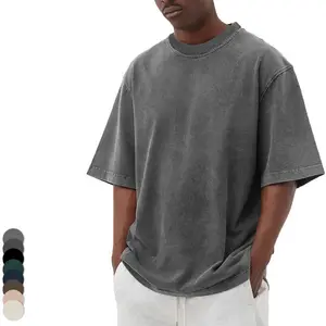 Abbigliamento da uomo maglietta oversize 100% cotone T-shirt produttore Streetwear Hip Hop Blank Acid Wash Logo personalizzato magliette Vintage