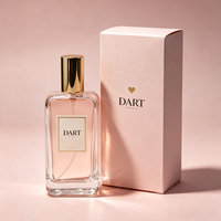 Flacon de parfum rectangulaire plat en verre transparent 25ml 50ml 100ml, flacon vaporisateur vide avec capuchon en aluminium doré, logo personnalisé